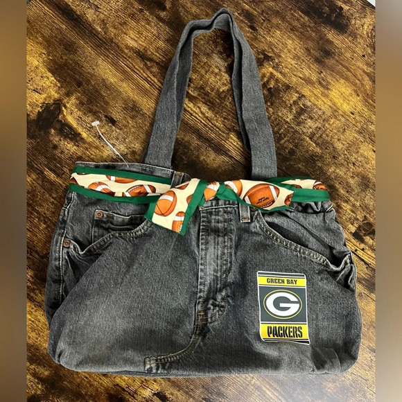Handmade | Green Bay Packers Denim Purse - Picture 1 of 16